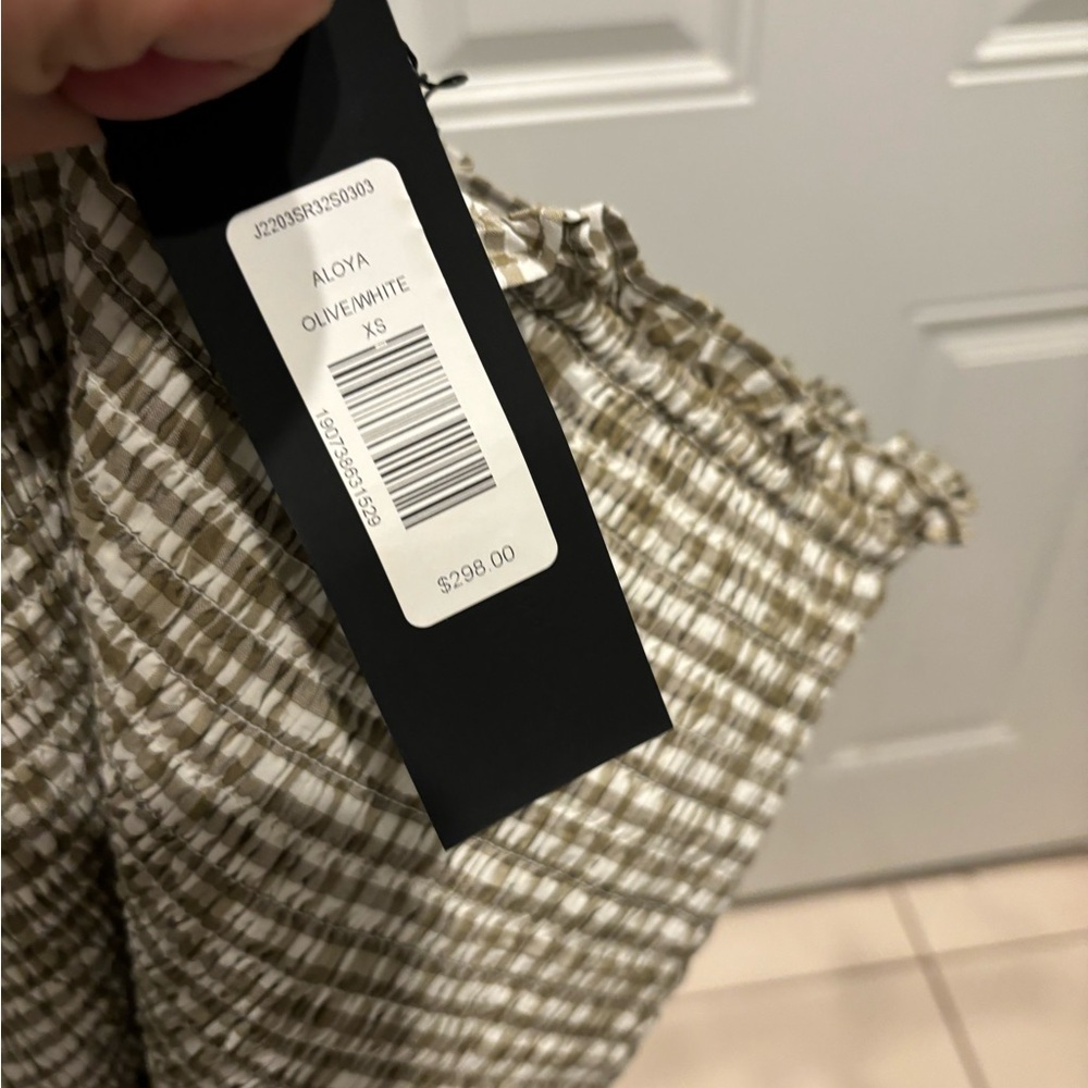 Veronica Beard Jeans Aloya Smocked Gingham Mini Skirt - Picture 5 of 5